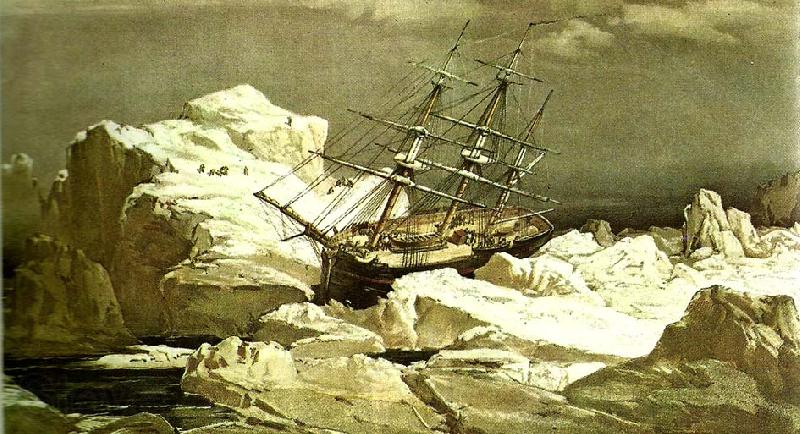 unknow artist robert mcclures skepp investigator sitter fast i isen norr om bankon